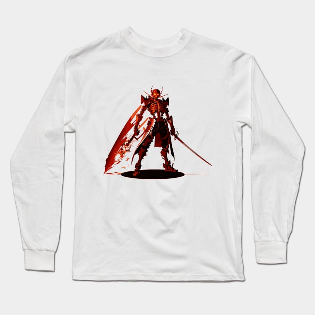 Blood Skeleton General Long Sleeve T-Shirt by FusRohDuh